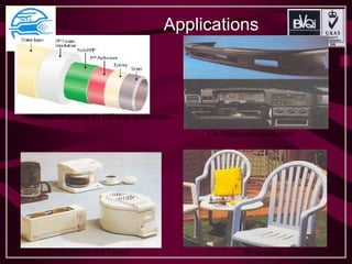 Applications
Multilayer PP coating for Offshore applications
Car Dashboard and Bumper
Coffee Maker and Toaster PP furniture
 