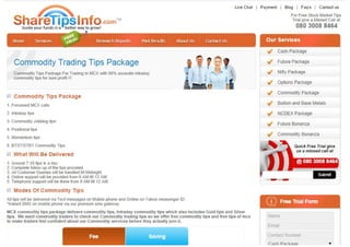 Get Commodity Tips & Share tips for profit in intraday