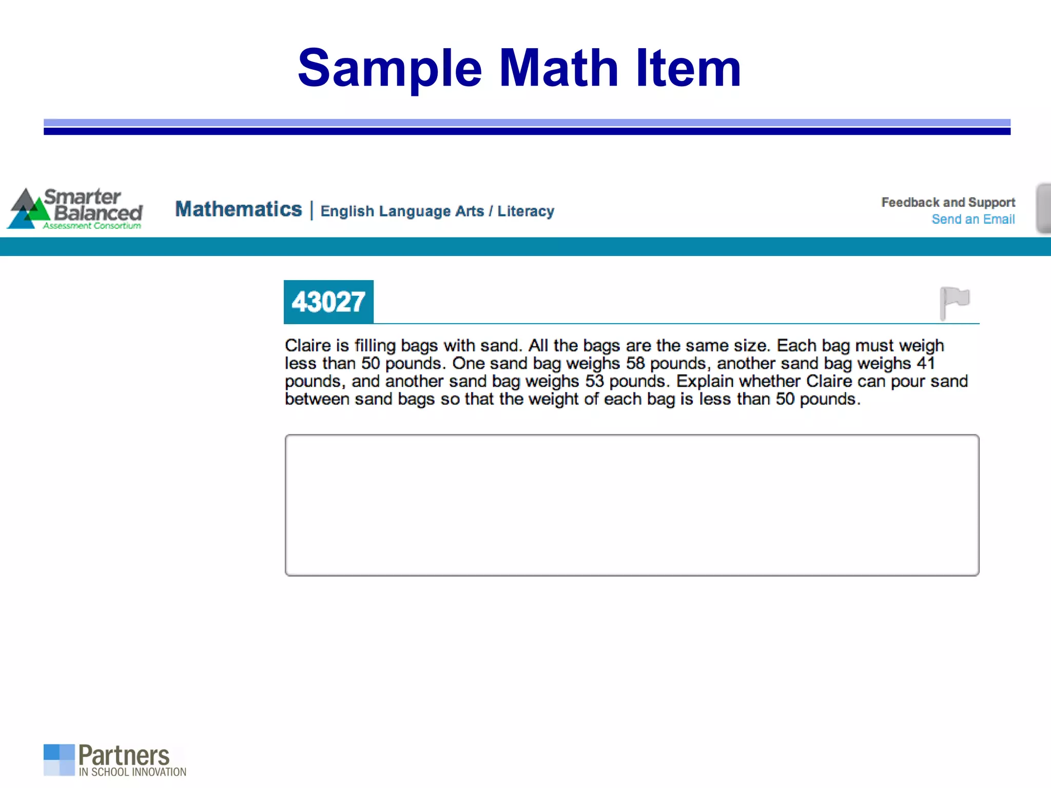 Sample Math Item
 