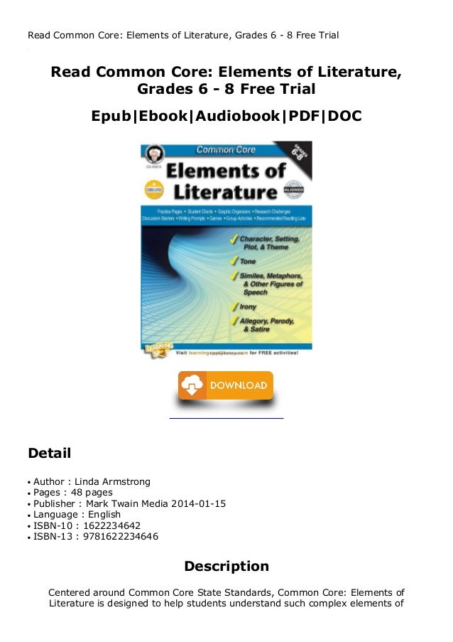 Read Common Core Elements of Literature, Grades 6 8 Free Trial