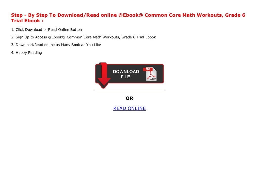 Ebook Common Core Math Workouts, Grade 6 Trial Ebook