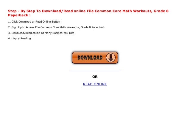 6 Day Common Core Math Workouts Grade 8 for Fat Body
