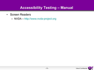 Accessibility Testing – Manual ,[object Object],[object Object]