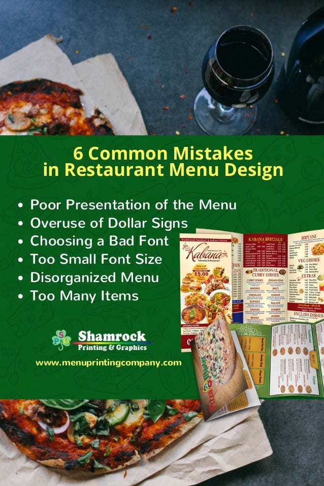 6 Common Mistakes In Restaurant Menu Design
