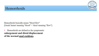 Common anal conditions.