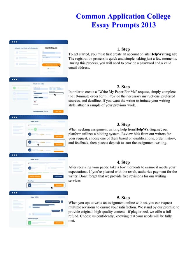 Common Application College Essay Prompts 2013 PDF