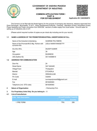COMMON APPLICATION FORM is the application for all the dept | PDF