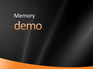 18
High memory usage and OOM
What are you leaking? (native, .net, assemblies)
Take multiple dumps when memory is raising
a...