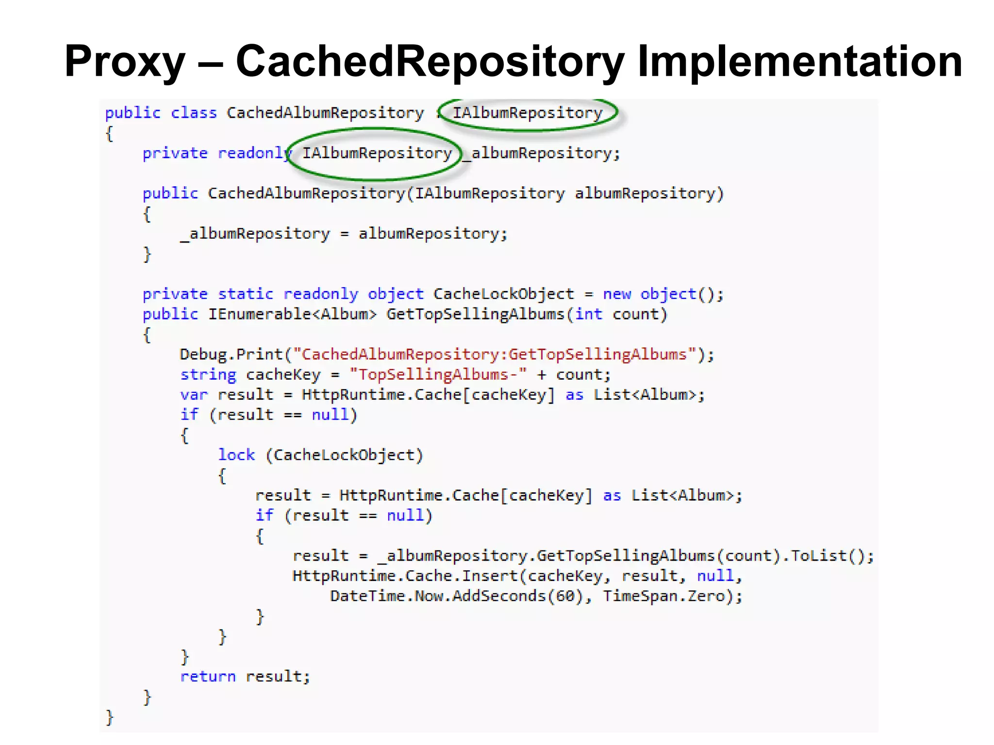 Proxy – CachedRepository Implementation
 