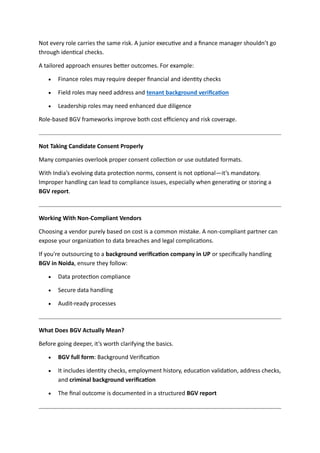 Overlook Mistakes Example Avoiding Common Background Verification Mistakes in Hiring Processes | PDF
