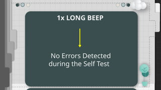 1x LONG BEEP
No Errors Detected
during the Self Test
 