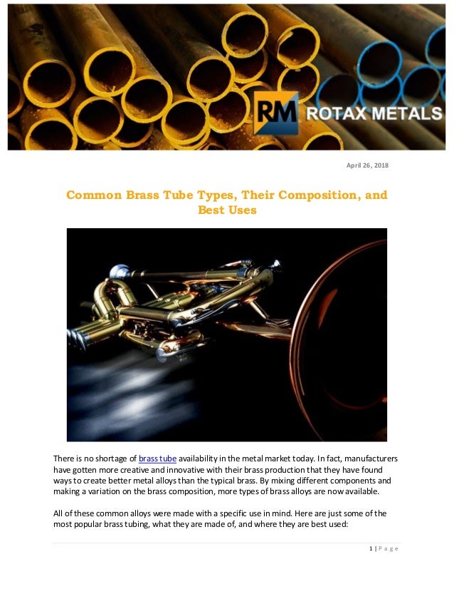 Common Brass Tube Types, Their Composition, and Best Uses