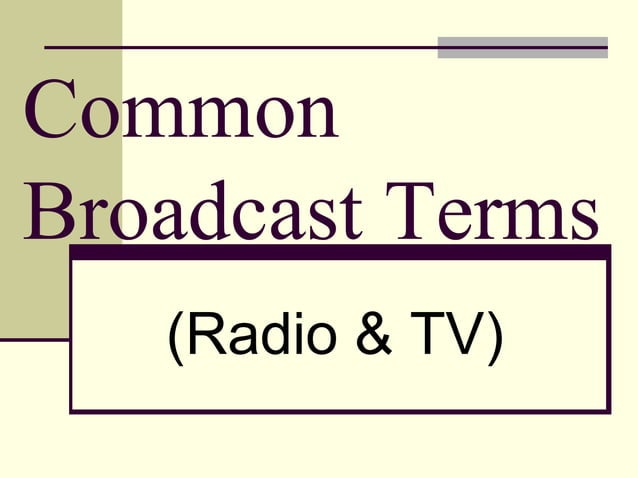 RADIO BROADCAST TERMS visual data 5