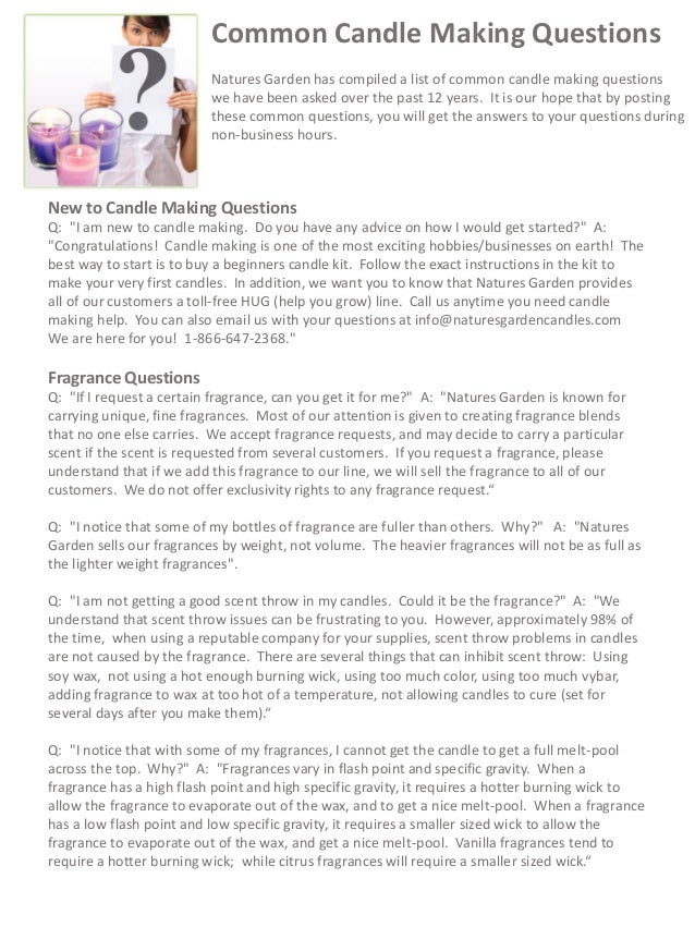 Common candle making questions