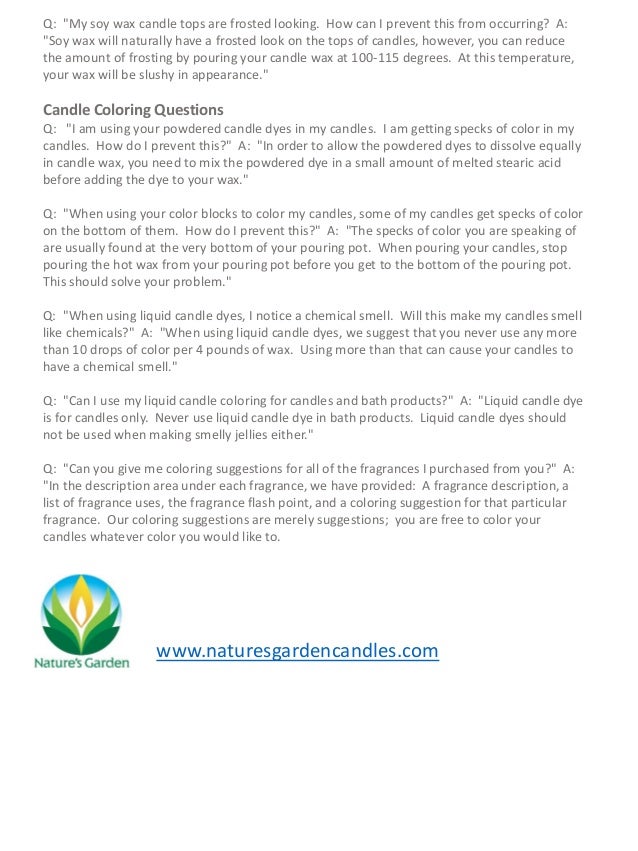 Common candle making questions