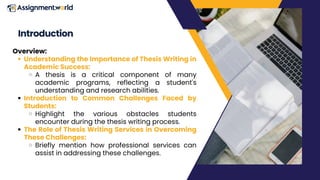 Common Challenges Faced by Students and How Thesis Writing Services in ...
