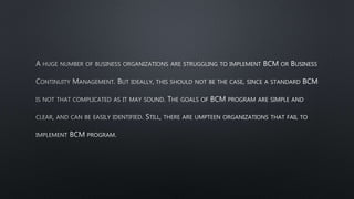 Common challenges in bcm | PPTX