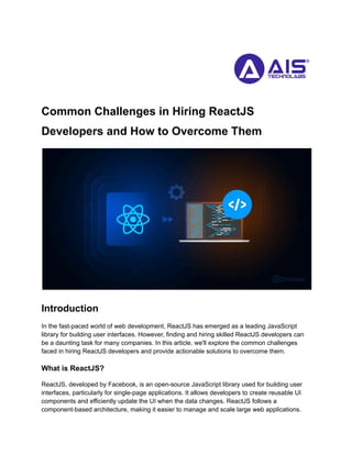 Common Challenges in Hiring ReactJS Developers and How to Overcome Them.pdf image.