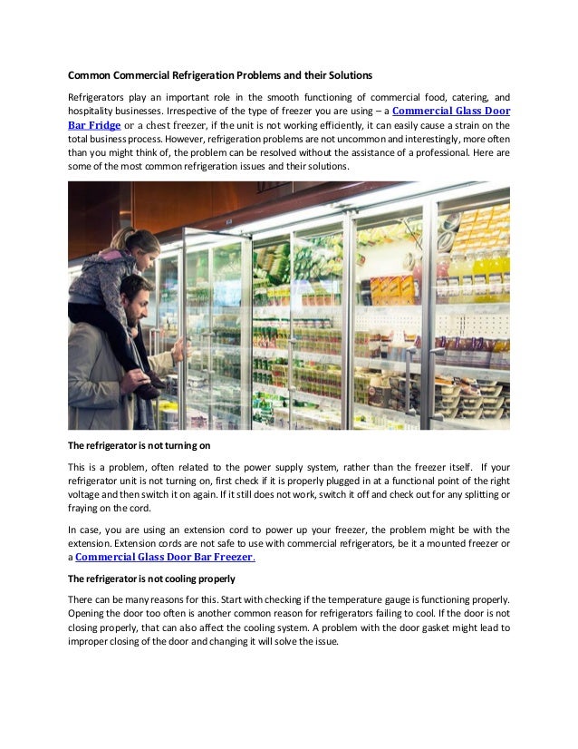 Common commercial refrigeration problems and their solutions