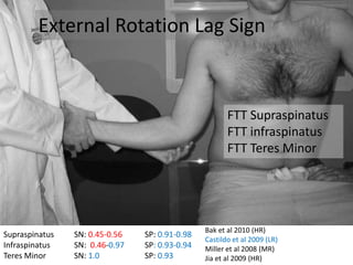 Full thickness rotator cuff tears, Value of clinical tests | PPTX