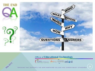 34
THE END
T E A C H I N G T H A T S U P P O R T S T H E N E W H A M P S H I R E C O L L E G E A N D C A R E E R R E A D Y S T A N D A R D S
 