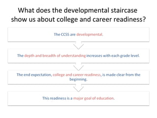 What does the developmental staircase  show us about college and career readiness? 