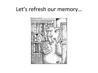 Let’s refresh our memory… 