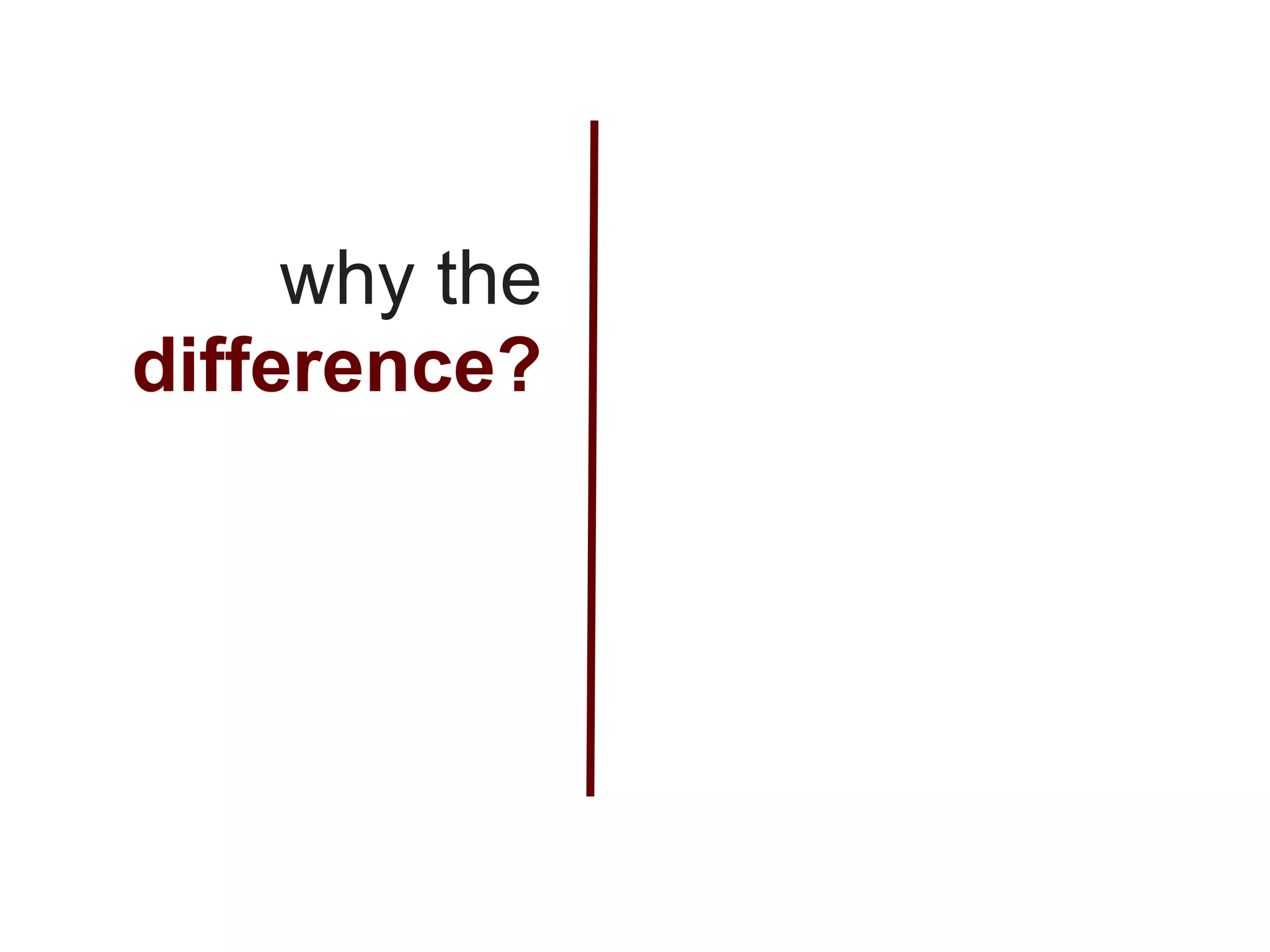 why the
difference?
 