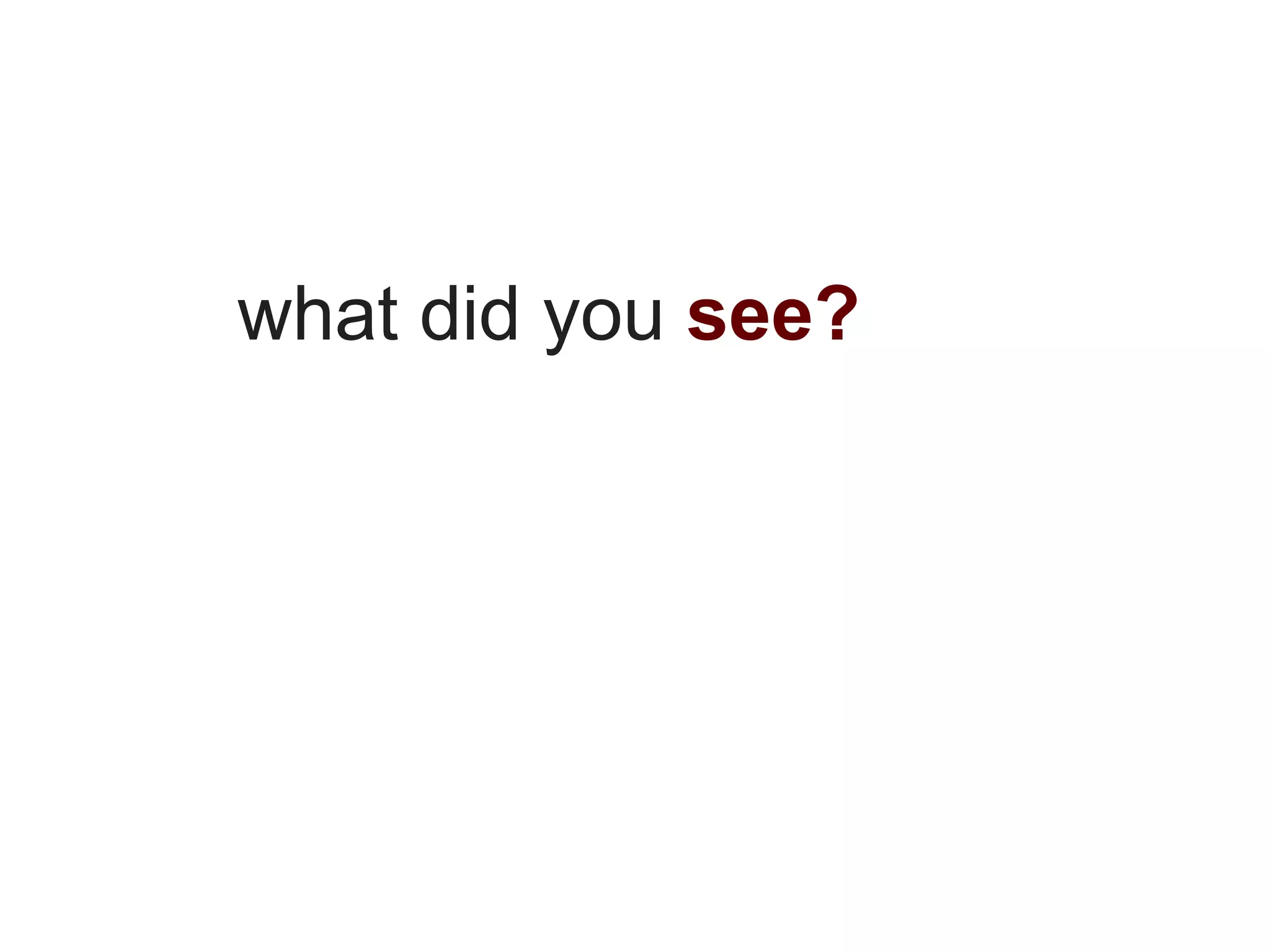 what did you see?
 
