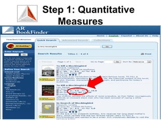 Step 1: Quantitative
   Measures




                       20
 
