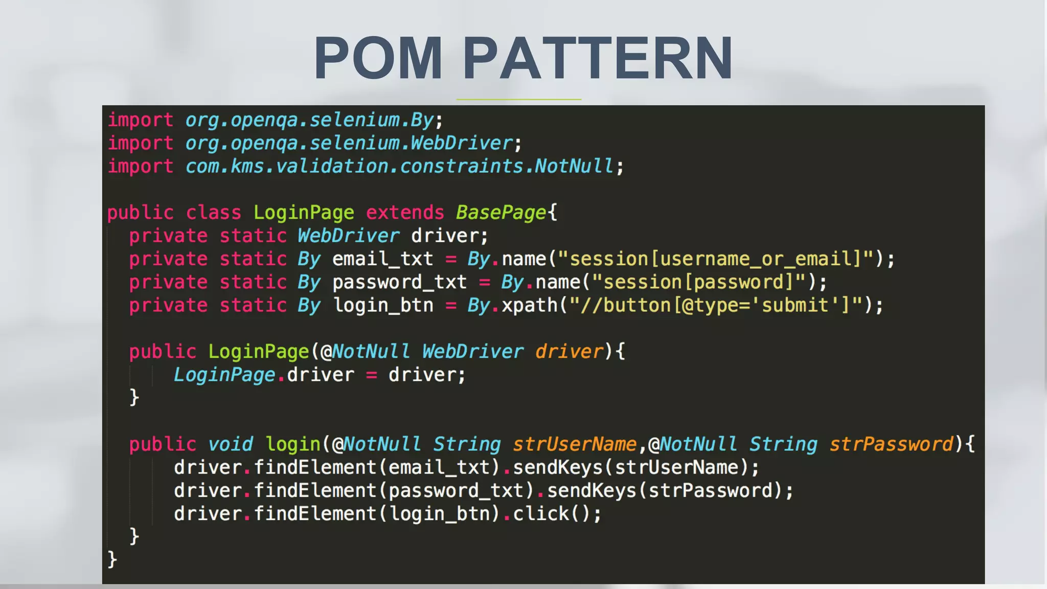 POM PATTERN 