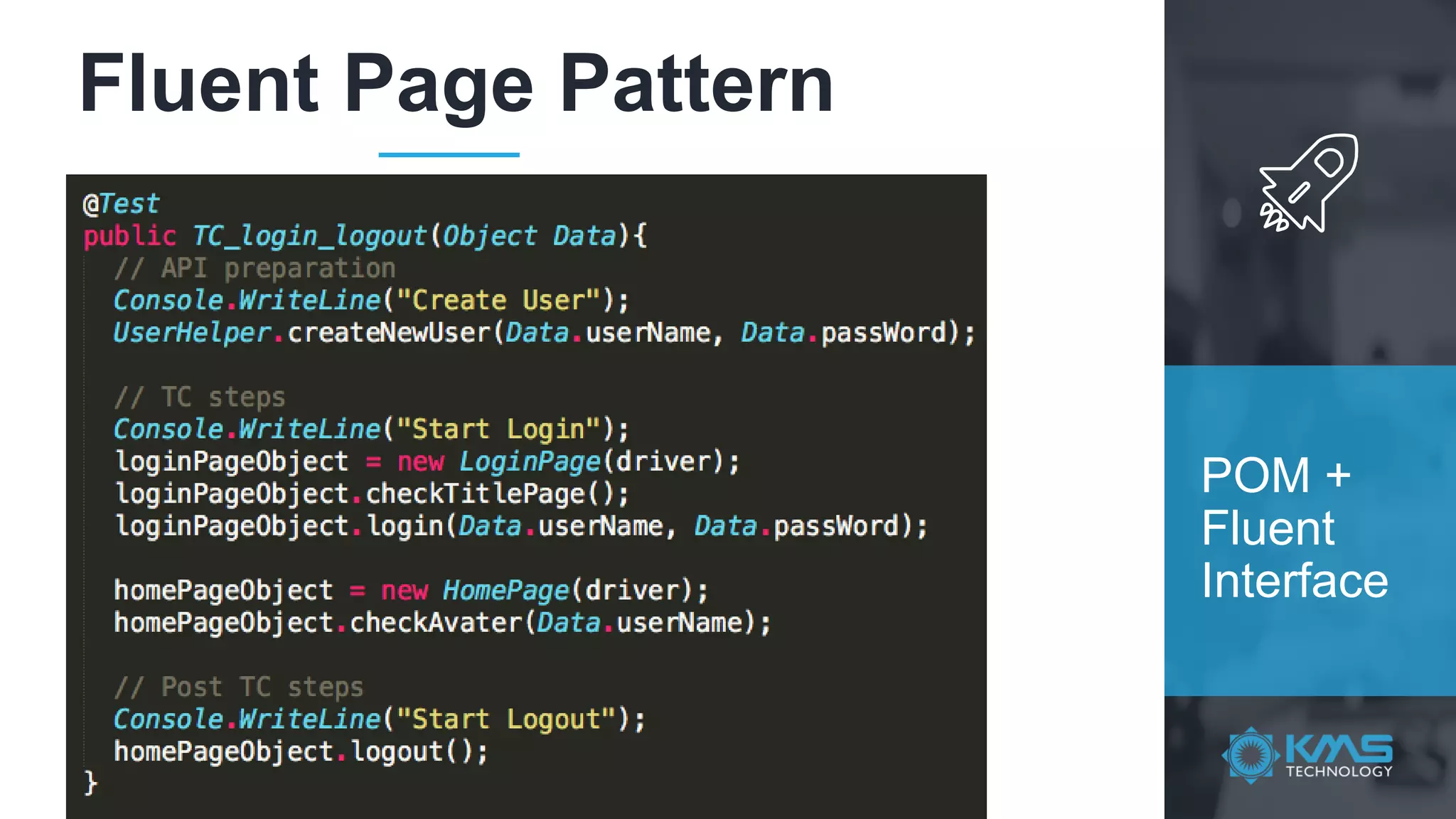 Fluent Page Pattern POM + Fluent Interface 