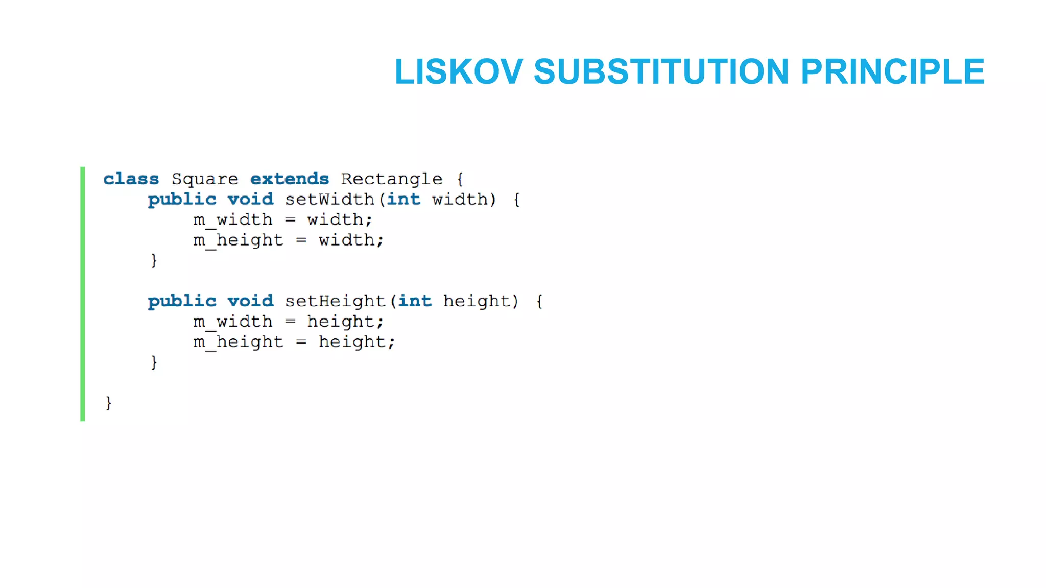 LISKOV SUBSTITUTION PRINCIPLE 
