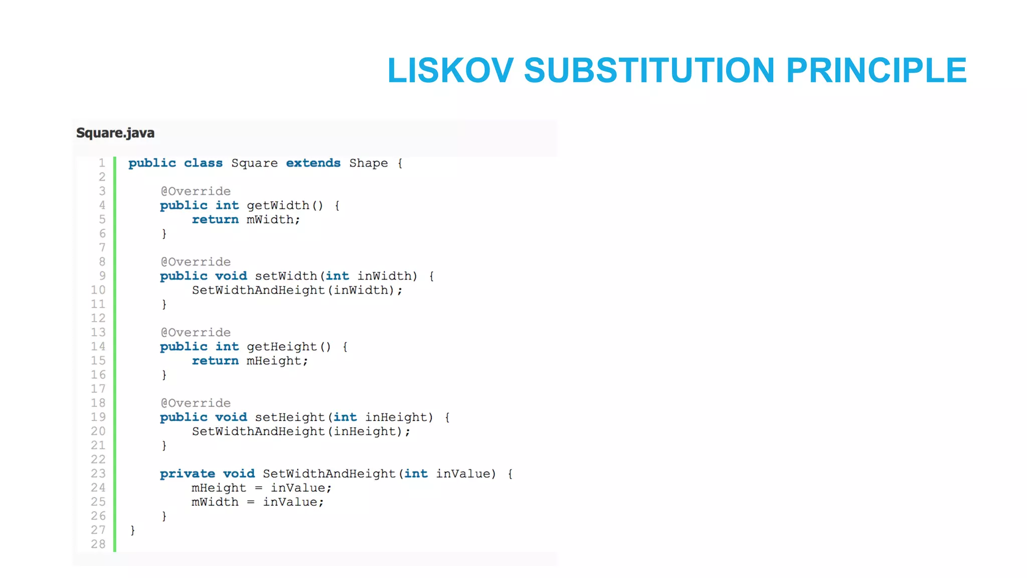 LISKOV SUBSTITUTION PRINCIPLE 