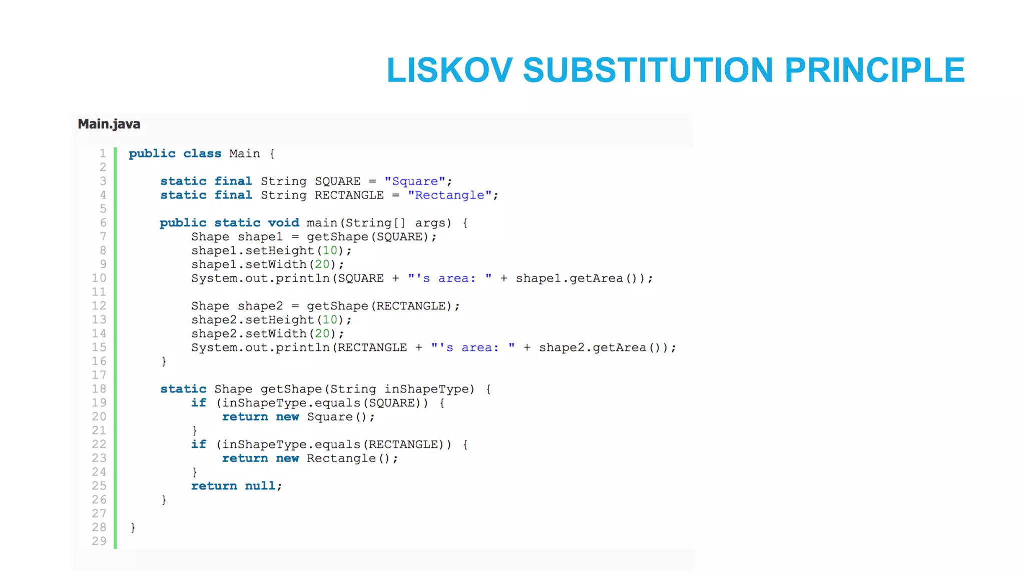LISKOV SUBSTITUTION PRINCIPLE 