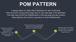 Pom Design Pattern Testing Common design principles and design patterns in automation testing | PDF