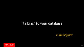 149
"talking" to your database
... makes it faster
 