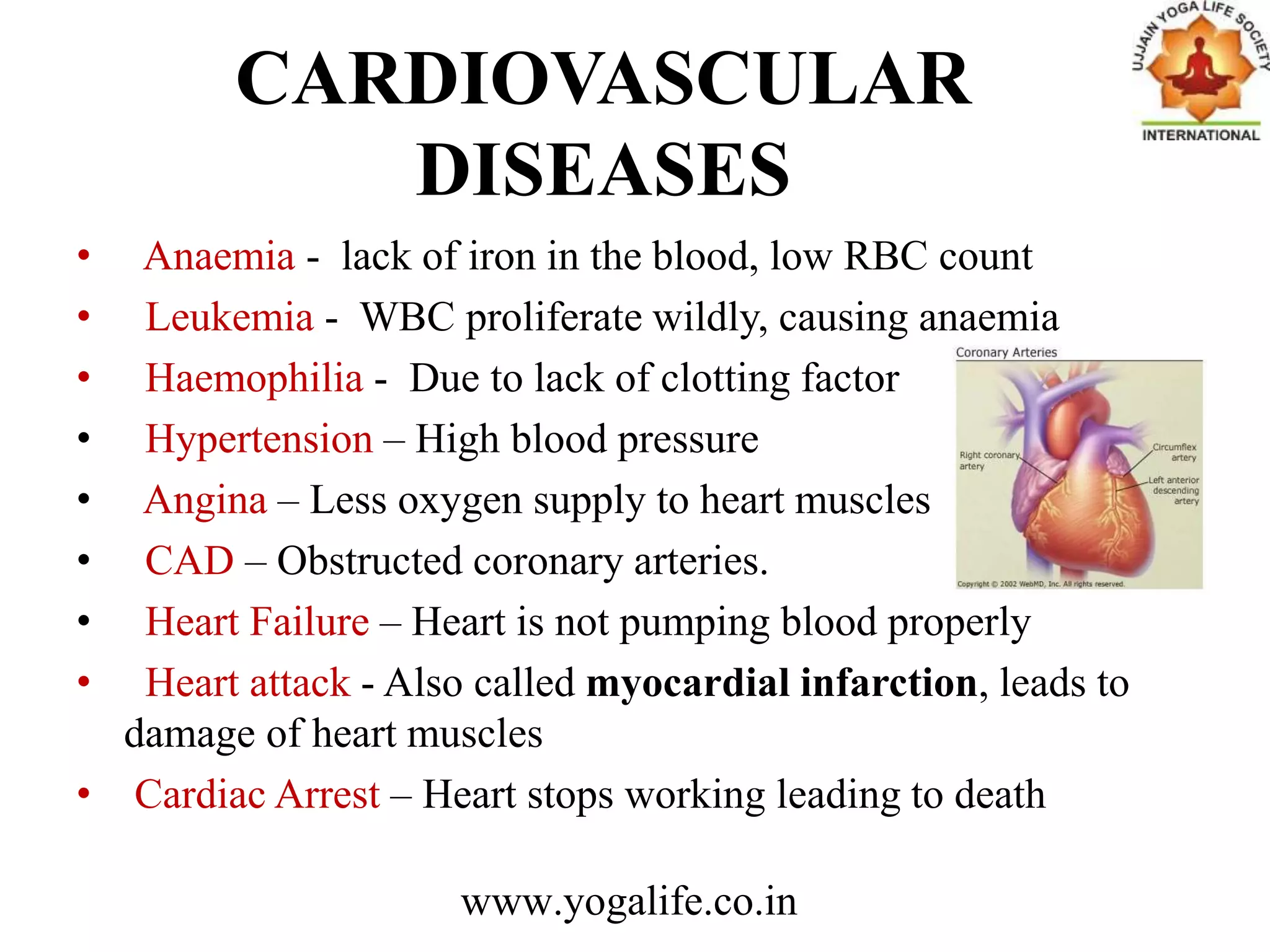 Yoga Therapy for cardiovascular, heart problems | PPTX
