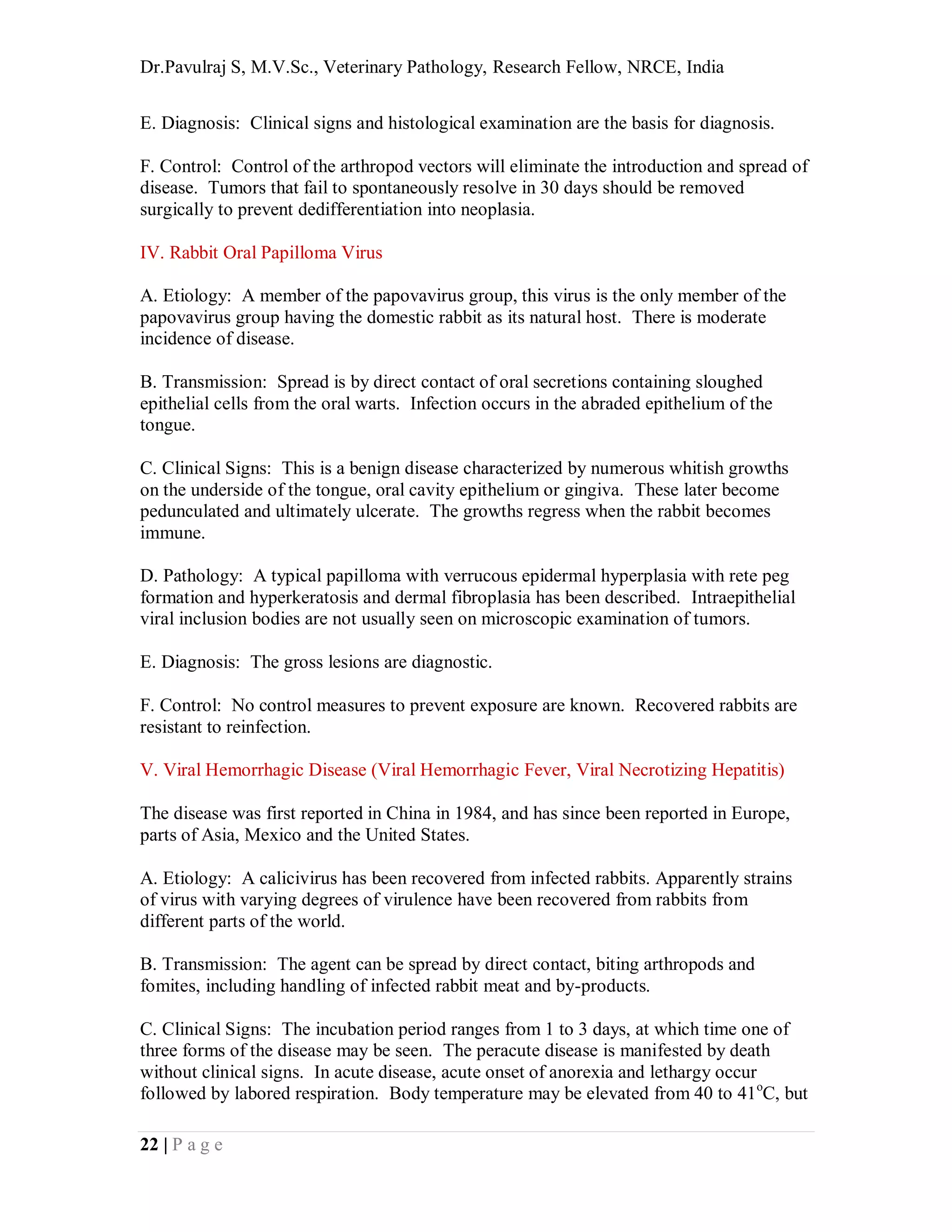 Rabbit Exam Notes Examples Common diseases and affections of laboratroy rabbits, quick review ...