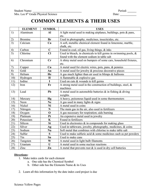 Common elements for higher classes | PDF