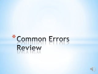 Common Errors | PPT