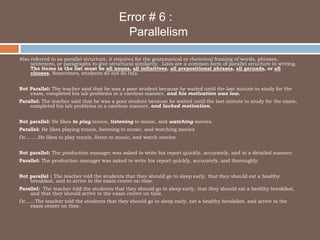 Common Errors in Writing | PPT