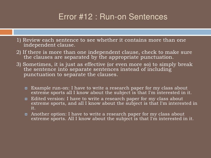 Common Errors in Writing