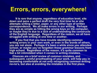 common errors in english grammar