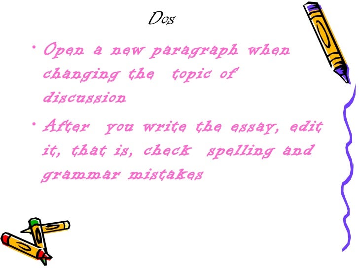 Essay writing errors