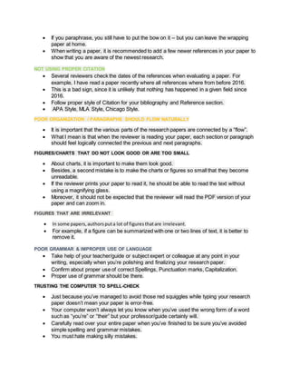 Common errors in writing a research paper | PDF