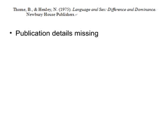 • Publication details missing