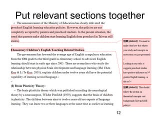 Put relevant sections together

12

 