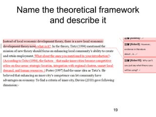 Name the theoretical framework
and describe it

19

 
