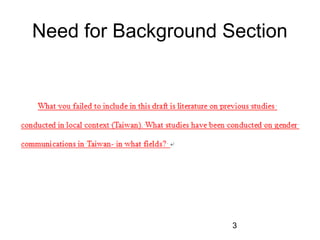 Need for Background Section

3

 